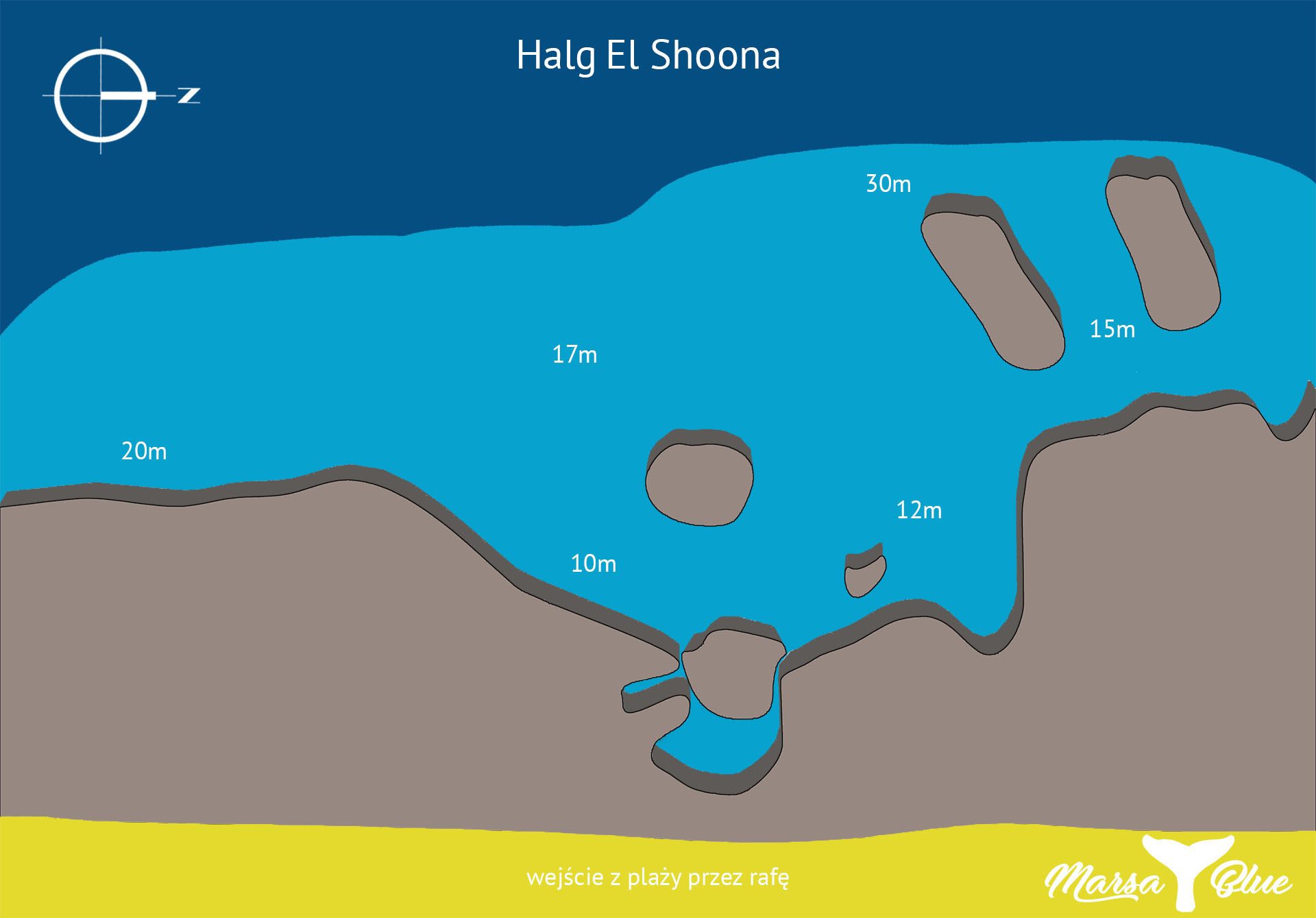 Halg El Shoona - Mapa spotu nurkowego
